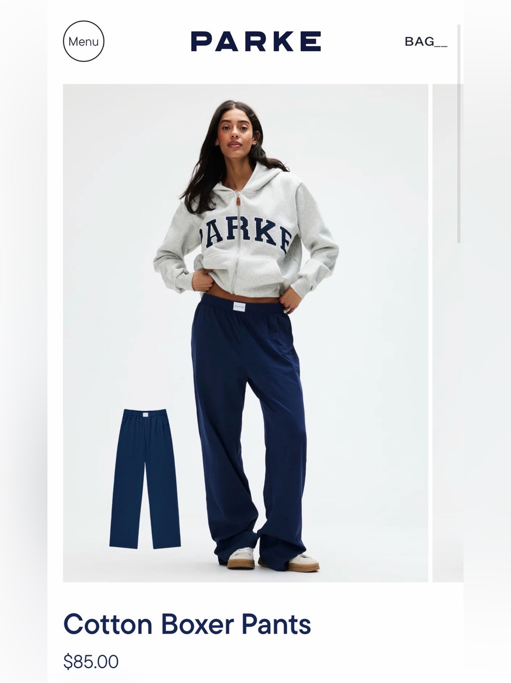 PARKE Cotton Boxer Pant - Summerland color: Denim